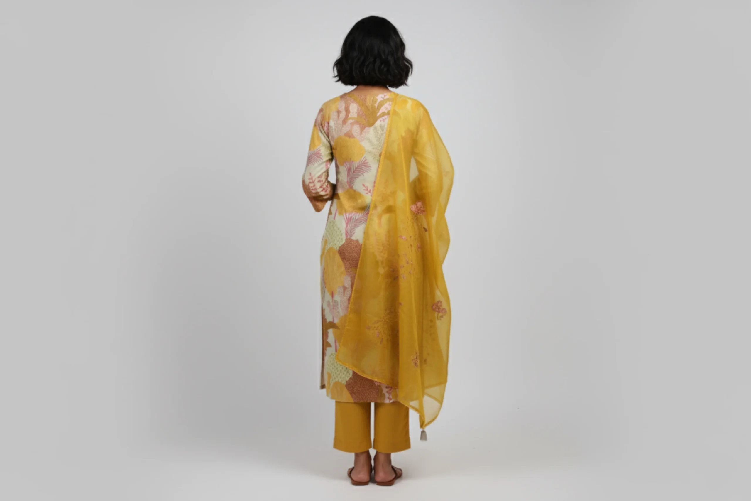Golden Aura – Printed Khadi Suit Set - Image 2