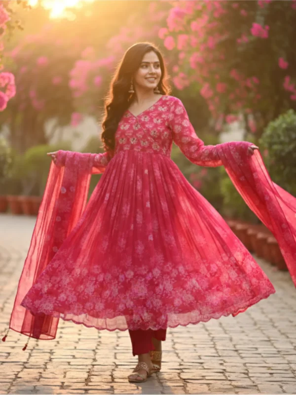 rose-radiance-hot-pink-printed-highlighted-soft-silk-suit