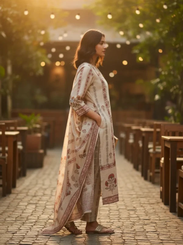 Rustic Reverie – Baize Khadi Printed Suit
