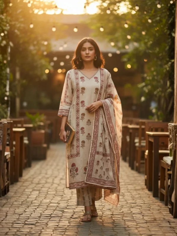 Rustic Reverie – Baize Khadi Printed Suit