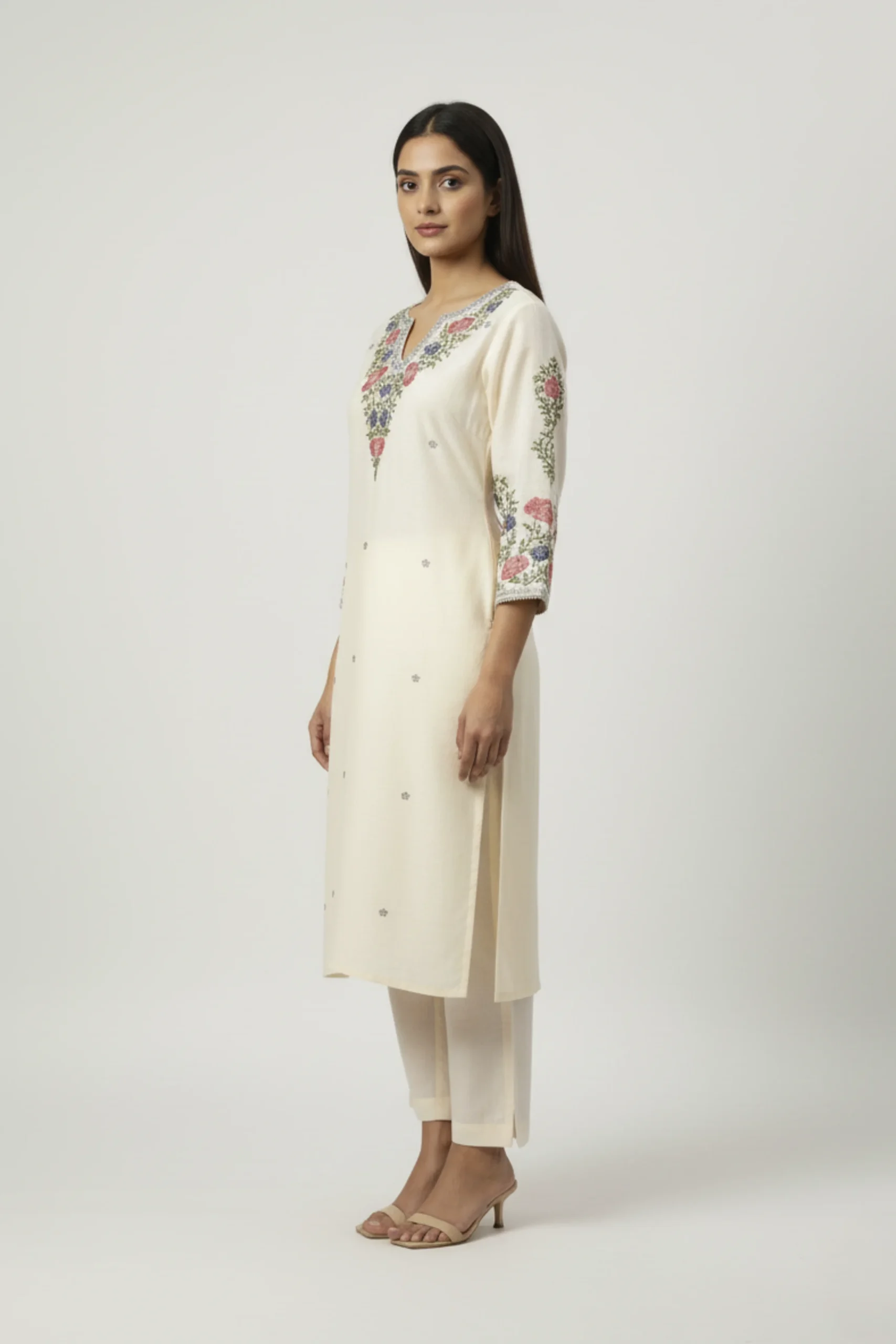 Ivory Grace – Embroidered Linen Co-Ord Set - Image 2