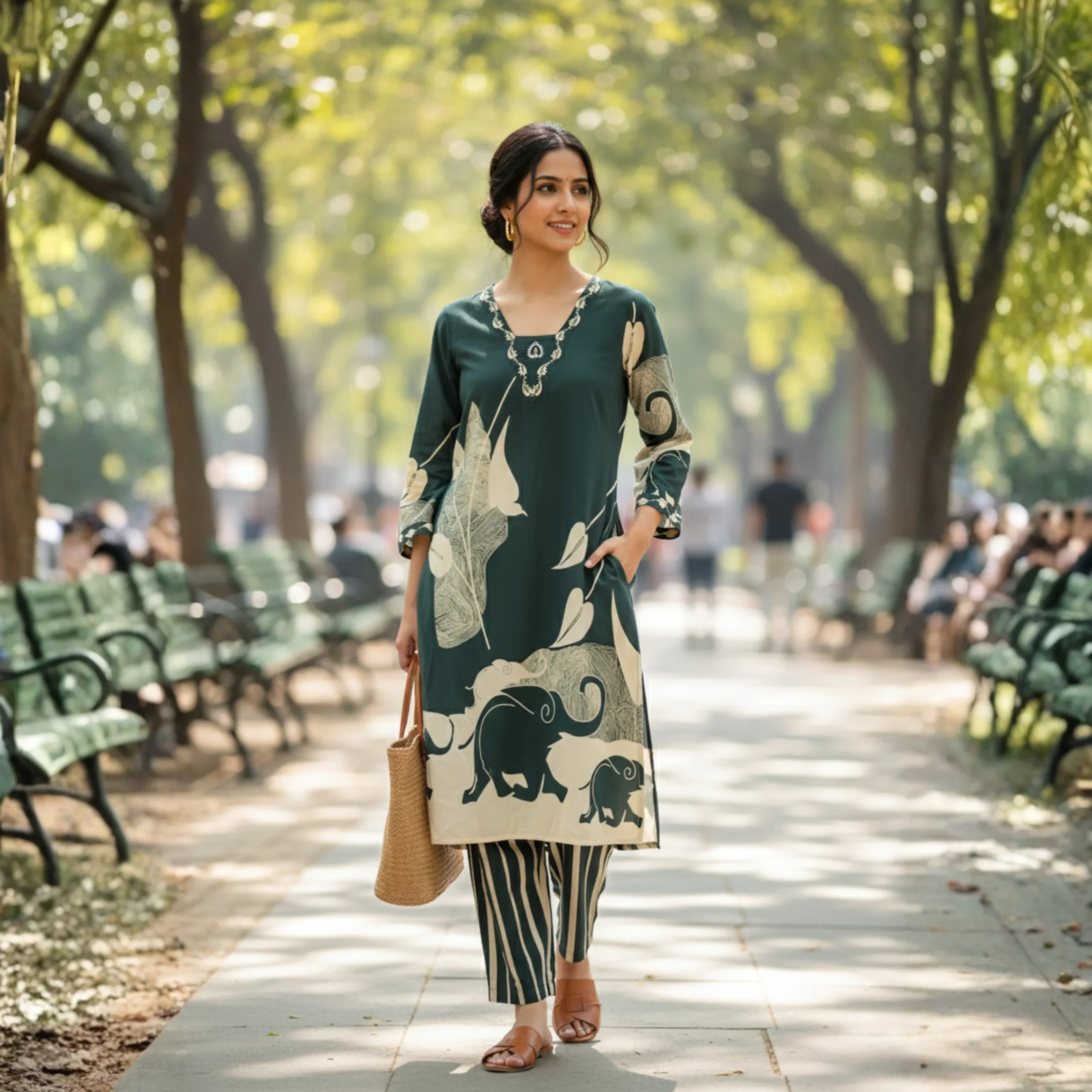 forest-muse-bottle-green-rayon-digital-print-co-ord-set