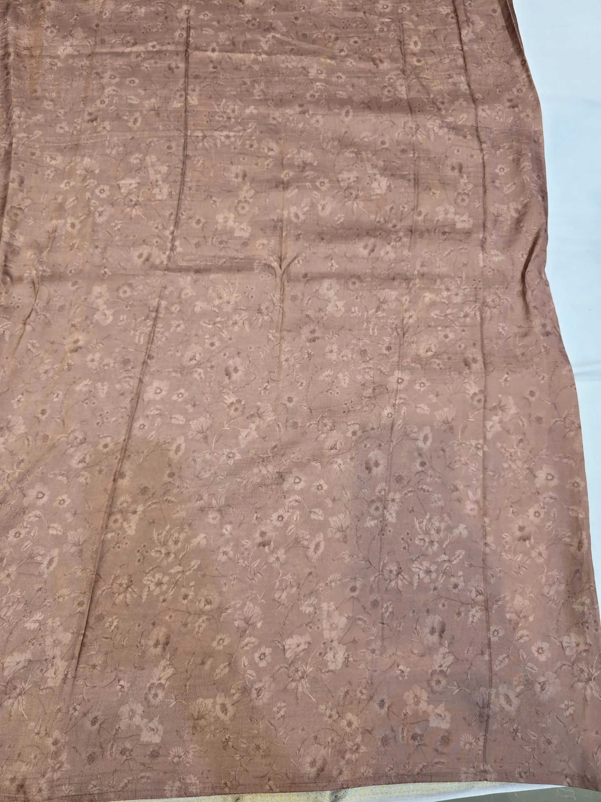 Blush Pink Moonga Tussar Saree with Woven Zari Border and Traditional Heritage Print - Image 4