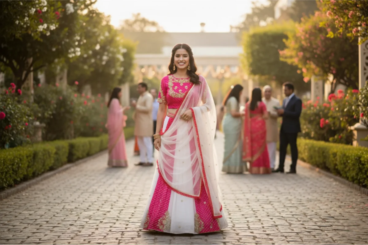 Royal blue net designer lehenga with beads and crystal work and matching dupatta