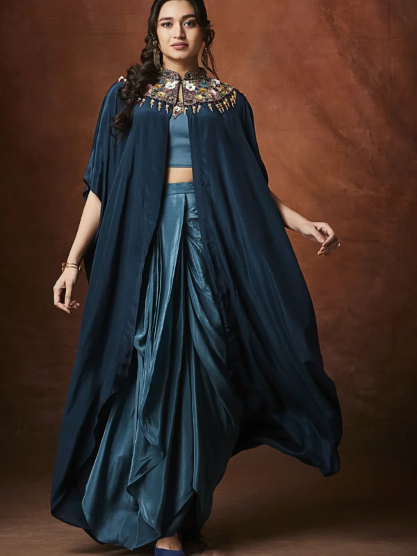 teal-embellished-draped-plazo-set-with-cape