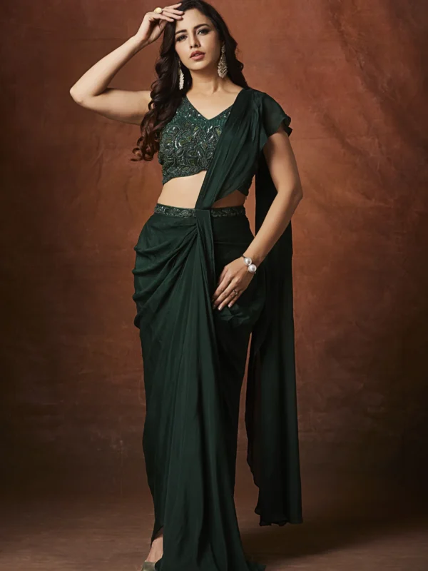 emerald-green-designer-draped-saree