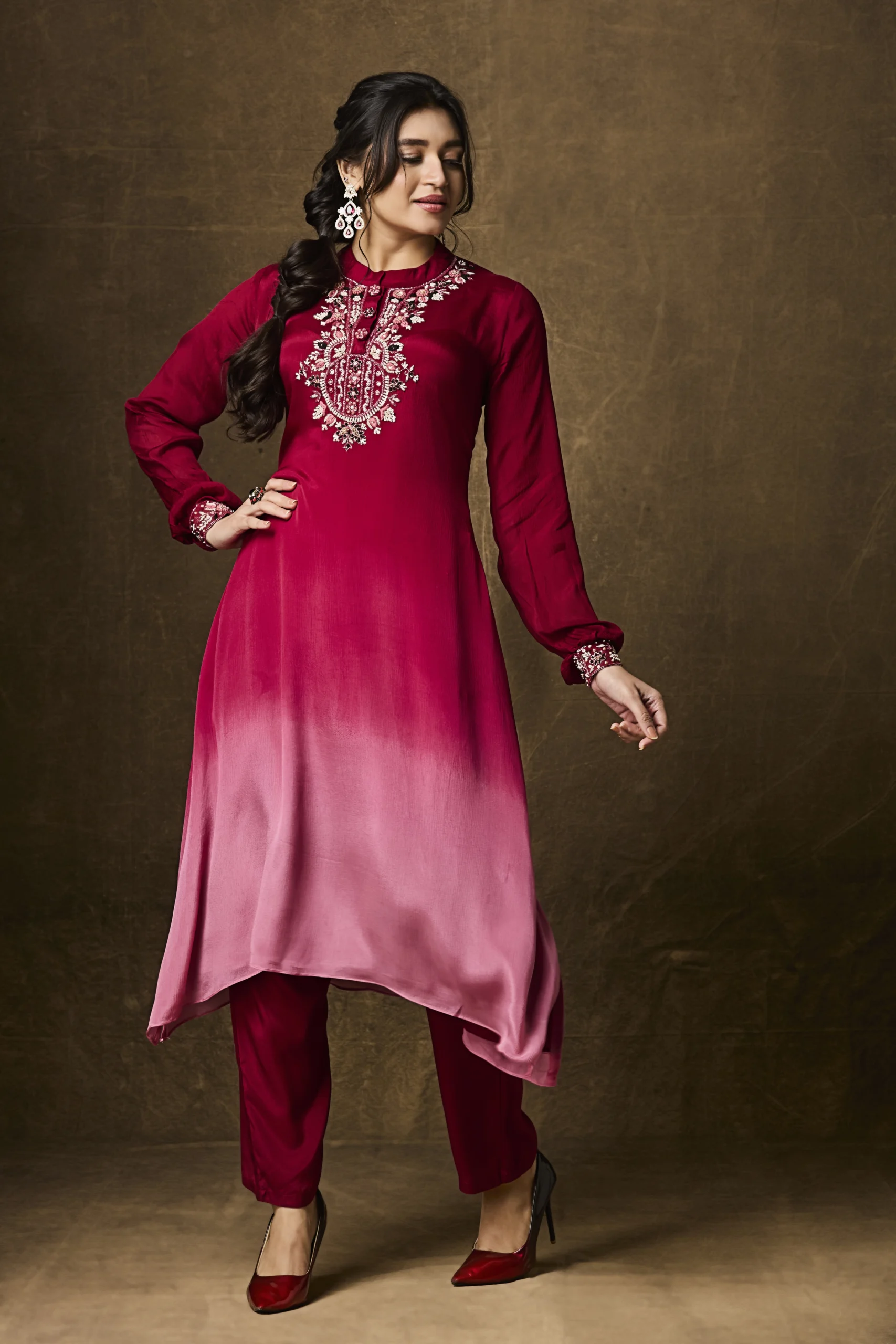 ruby-ombre-embroidered-straight-suit-set