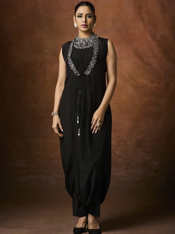 black-embellished-indo-western-drape