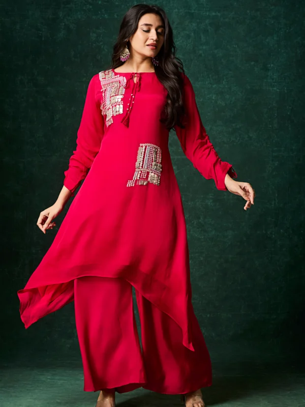 scarlet-red-asymmetrical-palazzo-suit
