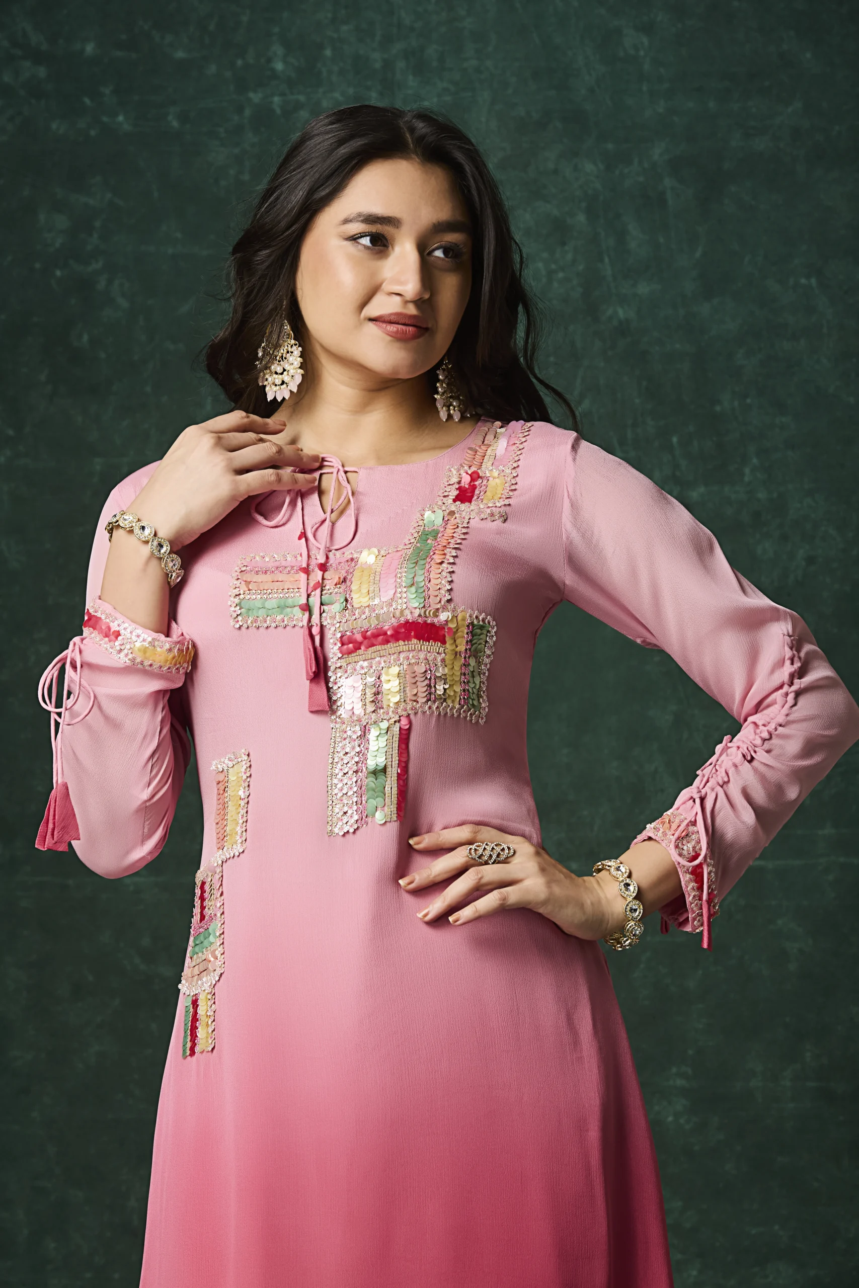 Blush Raga Embroidered Indo-Western Palazzo Set - Image 3