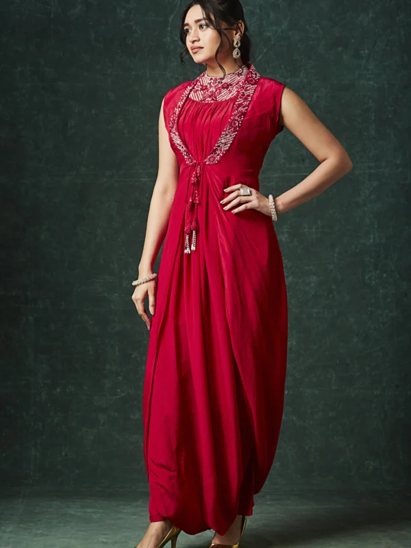crimson-royale-embellished-indo-western-draped-maxi-dress