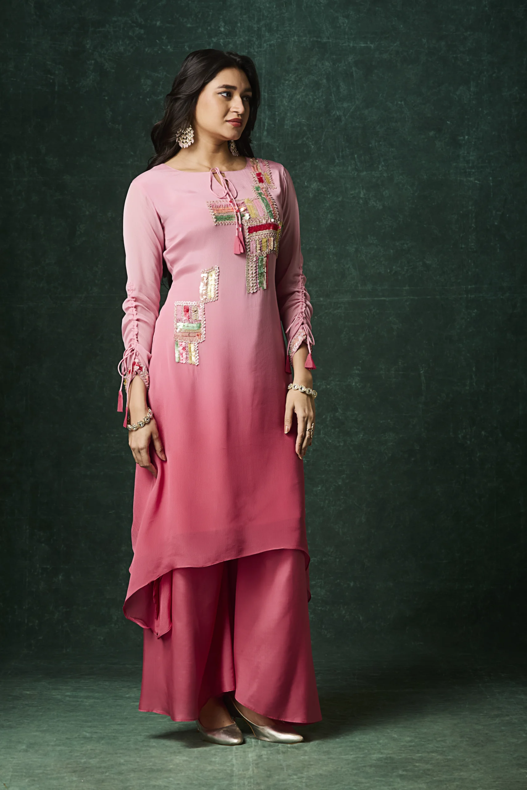 Blush Raga Embroidered Indo-Western Palazzo Set - Image 2