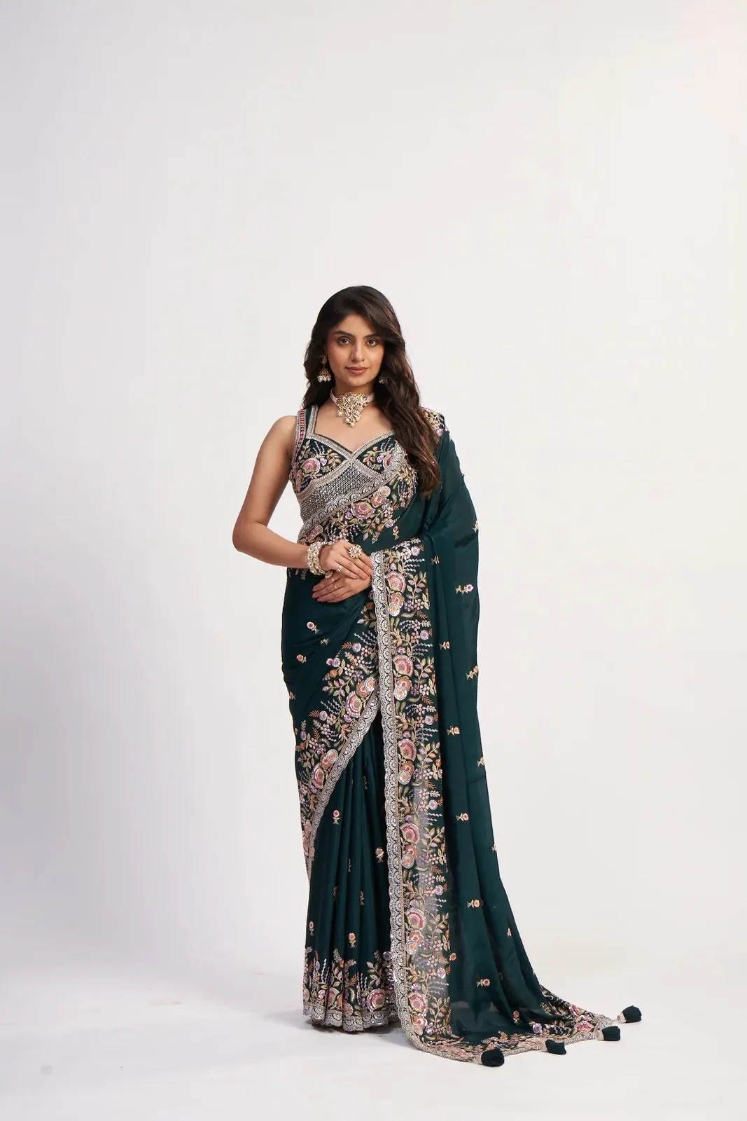 emerald-zariya-pure-chinon-designer-saree