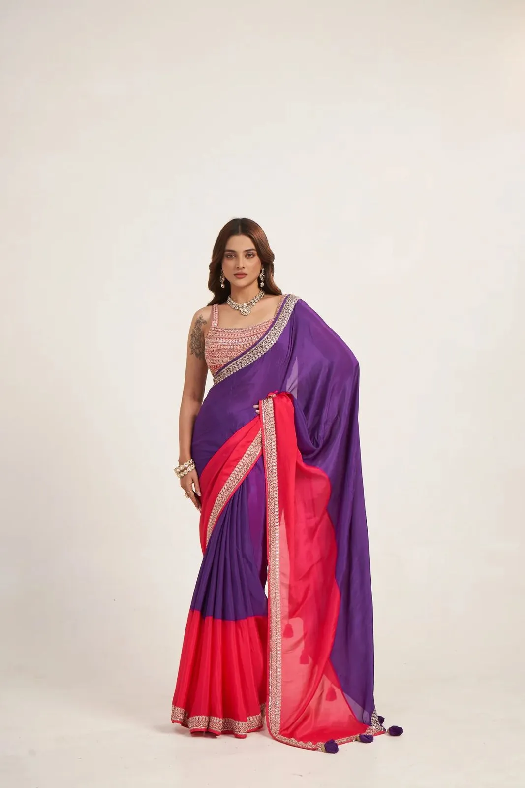 royal-fuchsia-pure-chinon-designer-saree