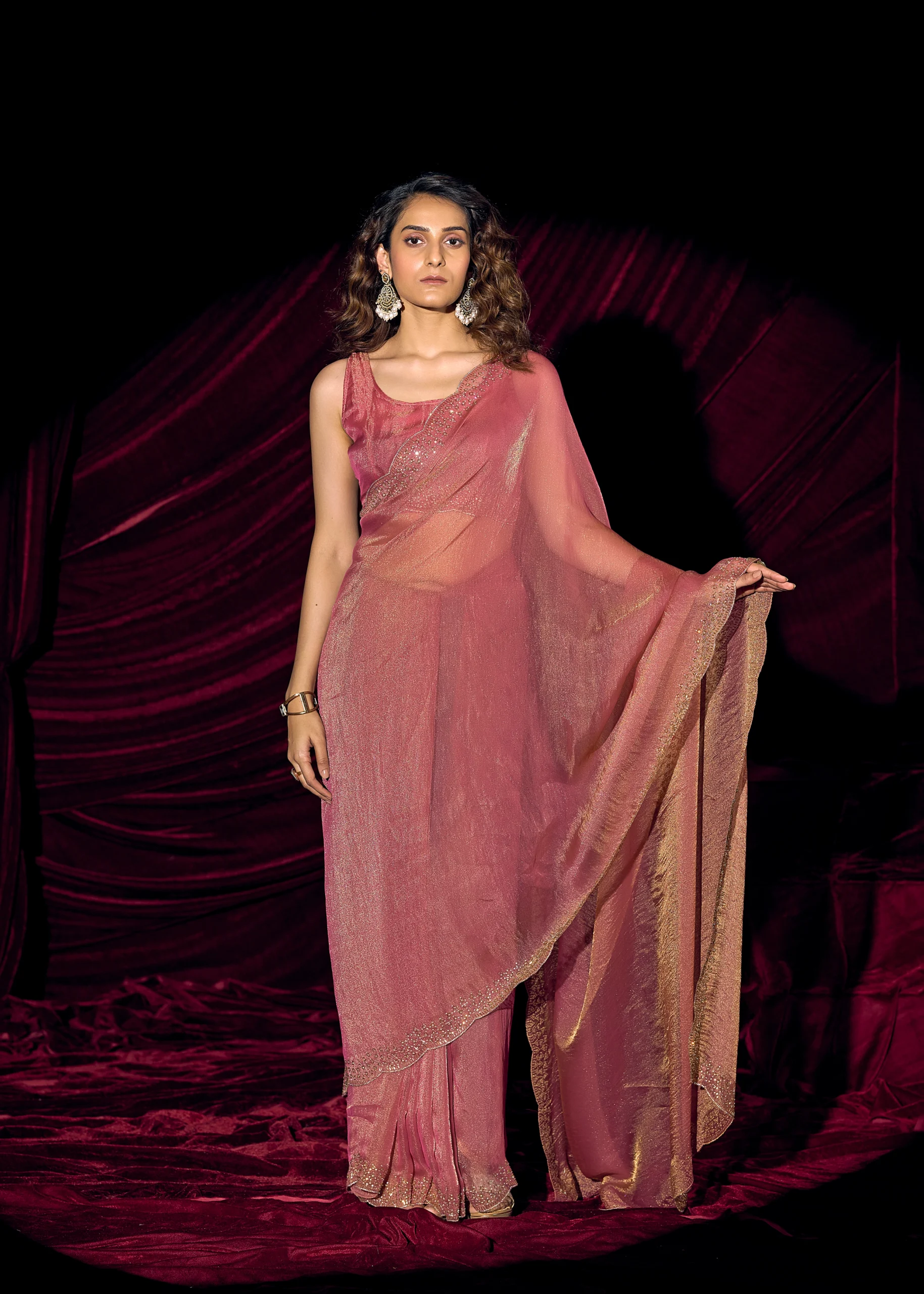 meher-swarovski-shimmer-georgette-designer-saree