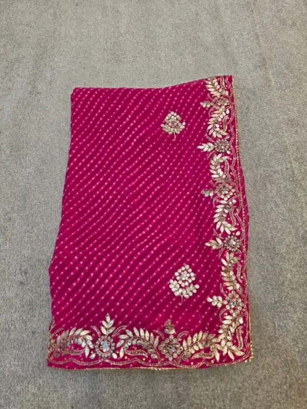 Rajsi – Traditional Pink Mothra Art Georgette Saree