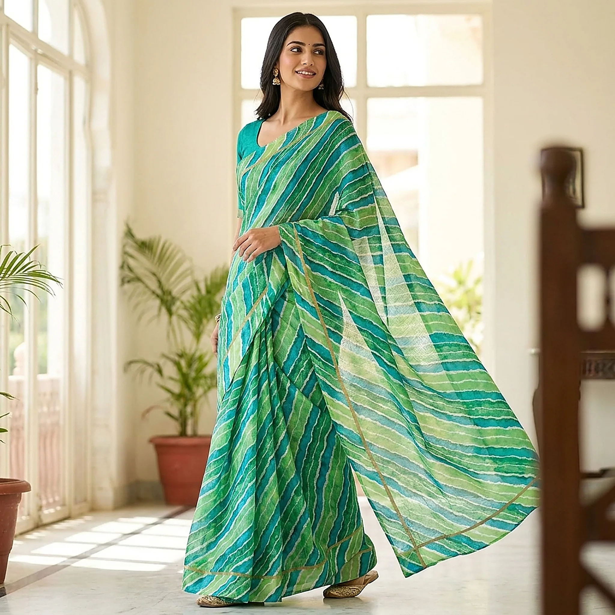 kota-doria-multicoloured-lehariya-print-saree