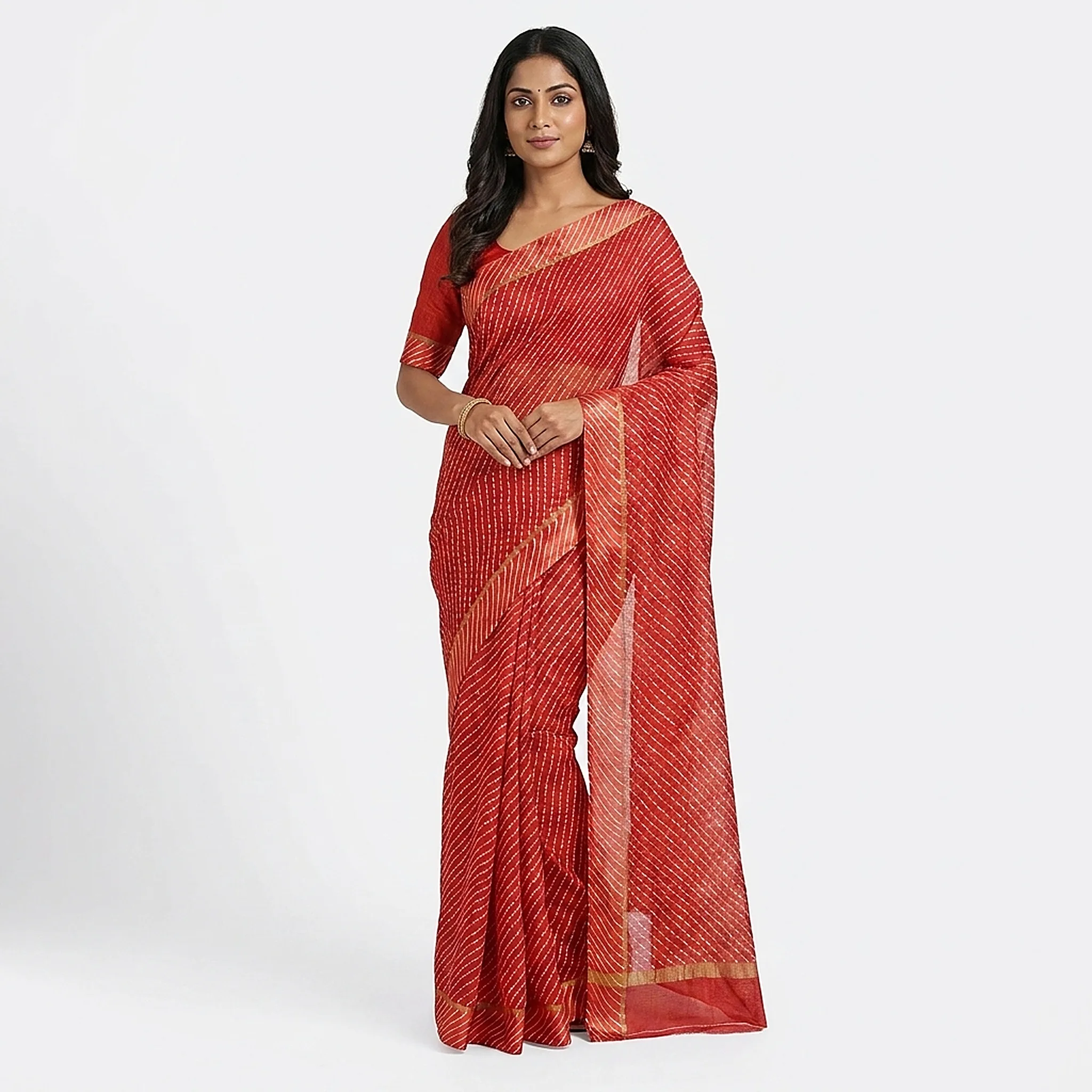 kota-doria-mothra-print-saree-with-satin-border